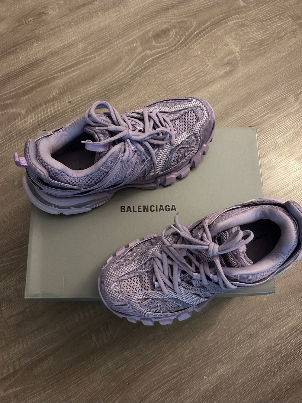 Balenciaga Lavender Mesh Track Sneakers